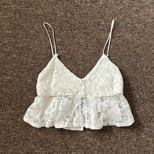 White Lace Crop Top